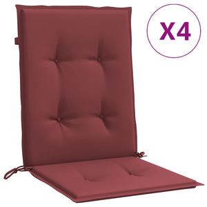 vidaXL Coussins pour chaises basses 4 pcs Mélange rouge bordeaux 100x50x4 cm Tissu