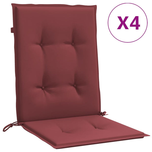 vidaXL Coussins pour chaises basses 4 pcs Mélange rouge bordeaux 100x50x4 cm Tissu