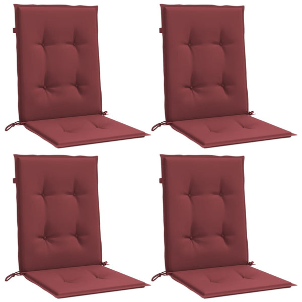 vidaXL Coussins pour chaises basses 4 pcs Mélange rouge bordeaux 100x50x4 cm Tissu