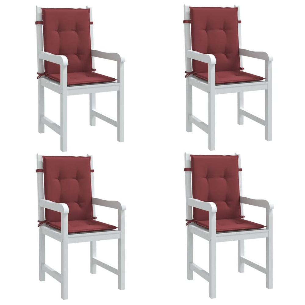 Niedriglehner Auflagen 4er Set Weinrot