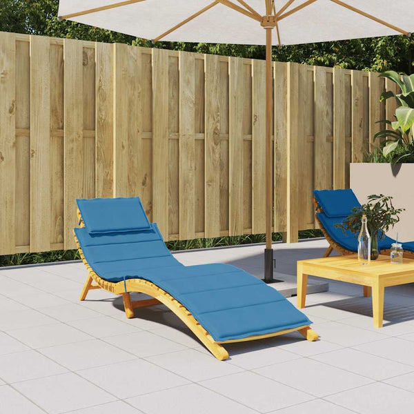 Sonnenliegen Auflage Melange Blau 186x58 cm