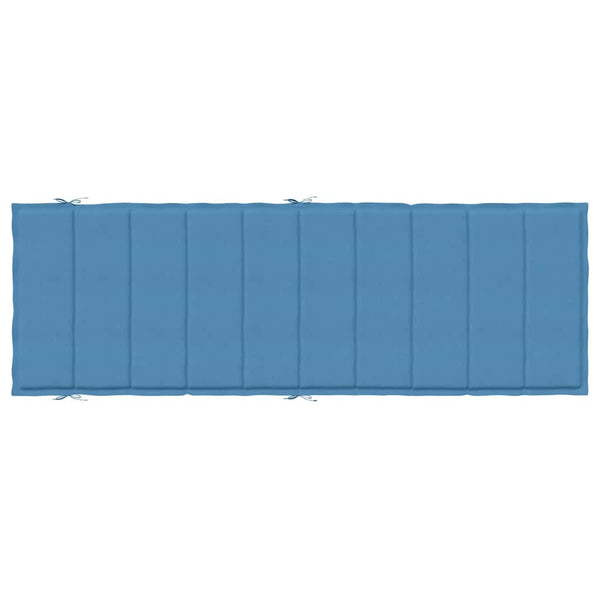 Sonnenliegen Auflage Melange Blau 186x58 cm