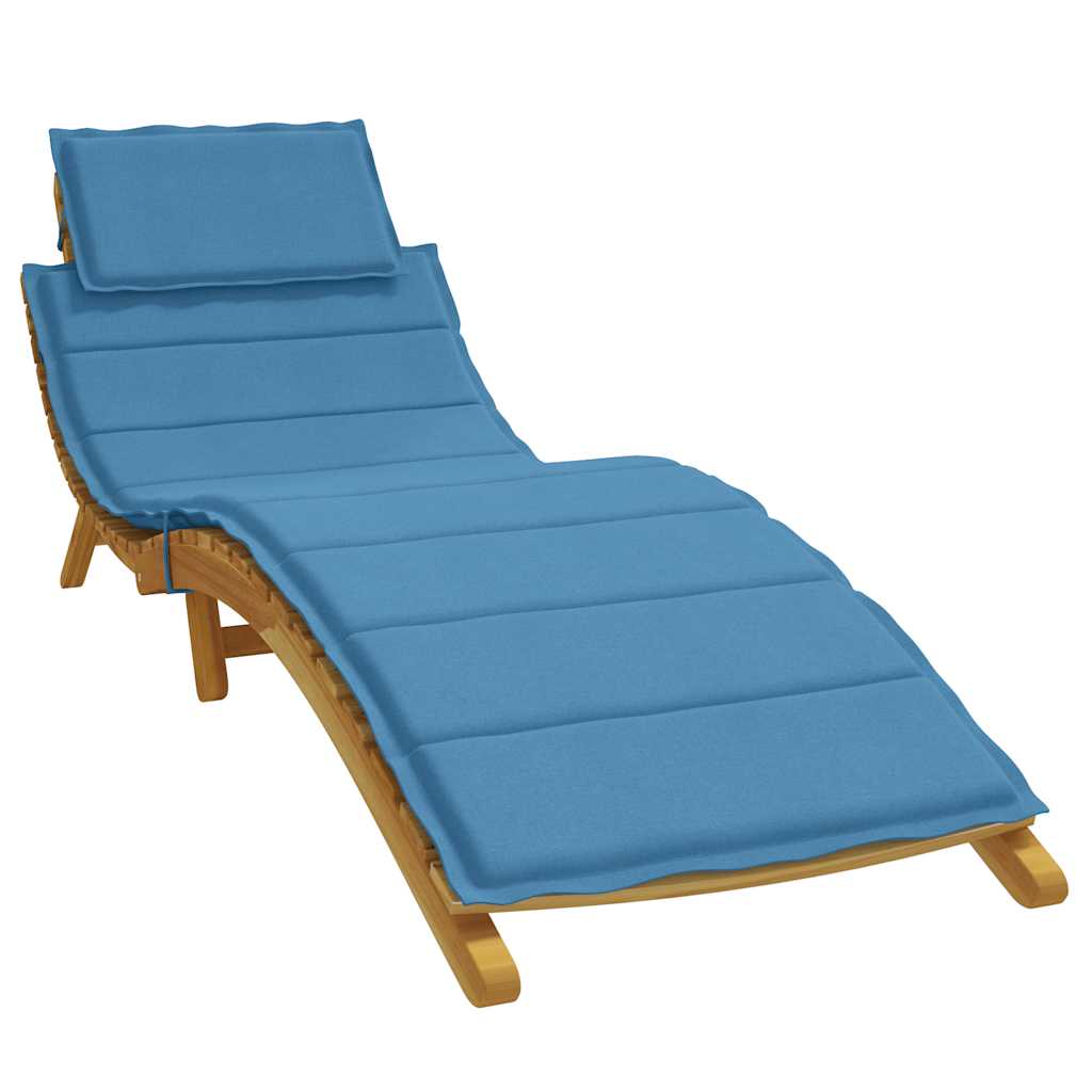 Sonnenliegen Auflage Melange Blau 186x58 cm