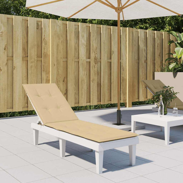 Liegestuhl Auflage Melange Beige 180x50x4 cm
