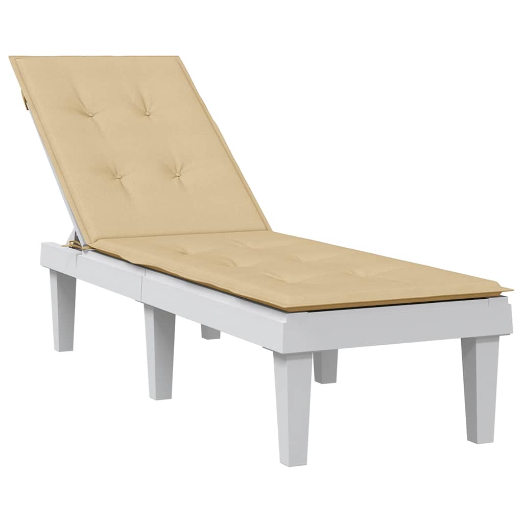 Liegestuhl Auflage Melange Beige 180x50x4 cm