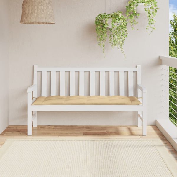 Beige Gartenbank Auflage 150x50 cm