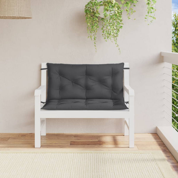 Gartenbank Auflagen 2er Set Anthrazit 100x50 cm