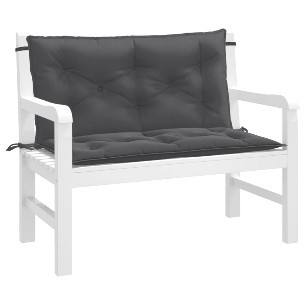 Gartenbank Auflagen 2er Set Anthrazit 100x50 cm