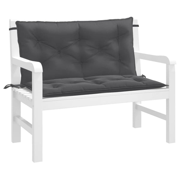 Gartenbank Auflagen 2er Set Anthrazit 100x50 cm