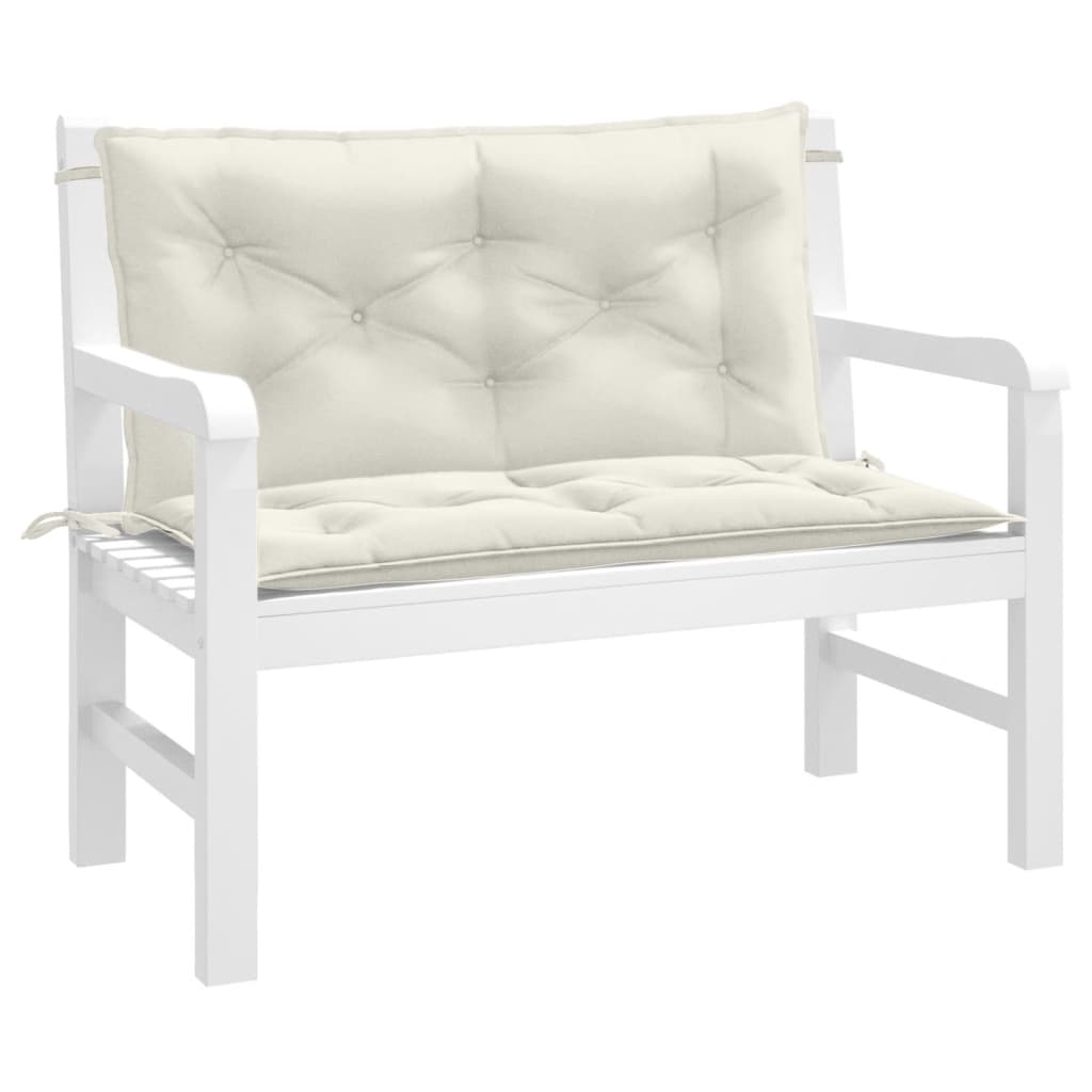 Gartenbank Auflagen Creme 100x50 cm, 2er Set