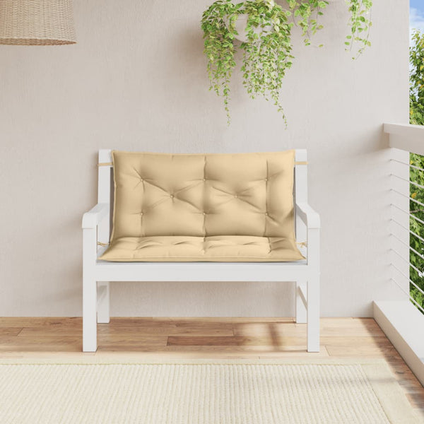 Gartenbank Auflagen Beige 2er Set 100x50 cm