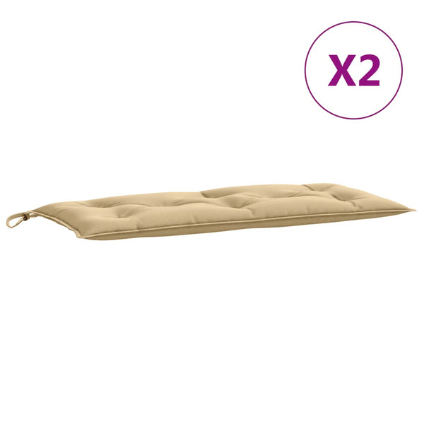 Gartenbank Auflagen Beige 2er Set 100x50 cm