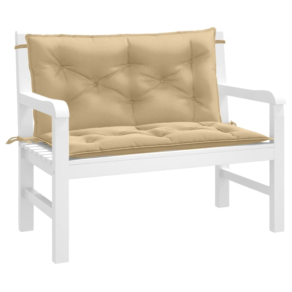 Gartenbank Auflagen Beige 2er Set 100x50 cm