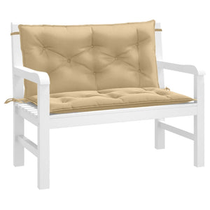 Gartenbank Auflagen Beige 2er Set 100x50 cm