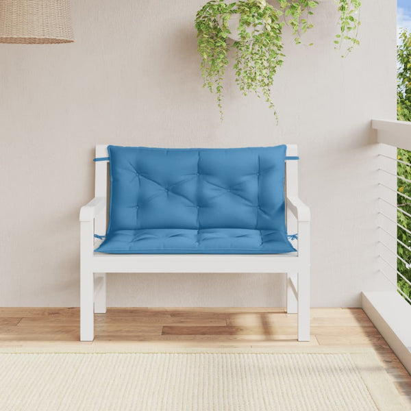 Blaue Gartenbankauflagen 100x50 cm, 2er-Set