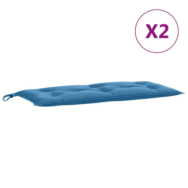 Blaue Gartenbankauflagen 100x50 cm, 2er-Set