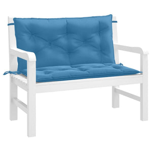 Blaue Gartenbankauflagen 100x50 cm, 2er-Set