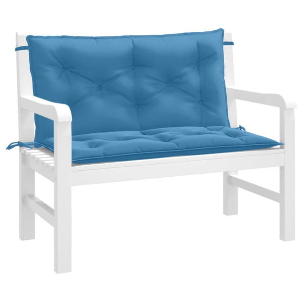Blaue Gartenbankauflagen 100x50 cm, 2er-Set