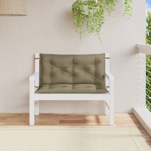 Gartenbank Auflagen 2er Set Taupe 100x50 cm