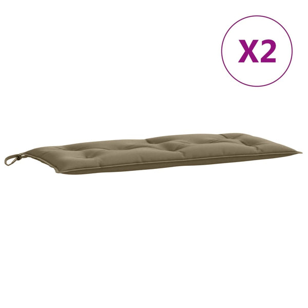 Gartenbank Auflagen 2er Set Taupe 100x50 cm