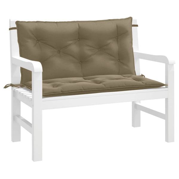 Gartenbank Auflagen 2er Set Taupe 100x50 cm