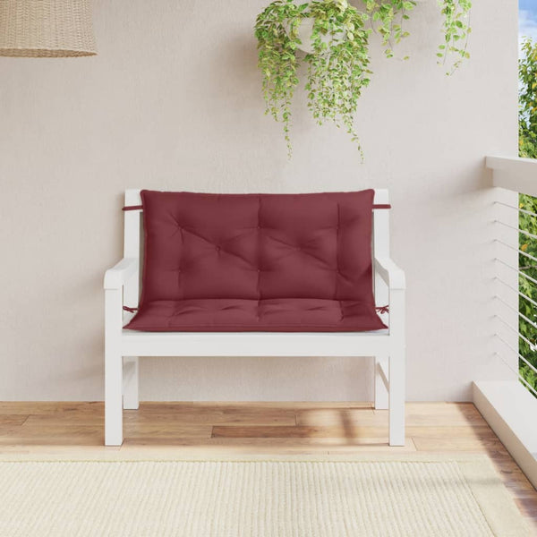 Gartenbankauflagen 2er Set Weinrot 100x50 cm