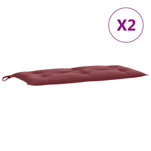 Gartenbankauflagen 2er Set Weinrot 100x50 cm