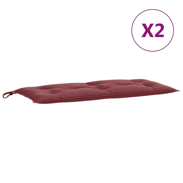 Gartenbankauflagen 2er Set Weinrot 100x50 cm
