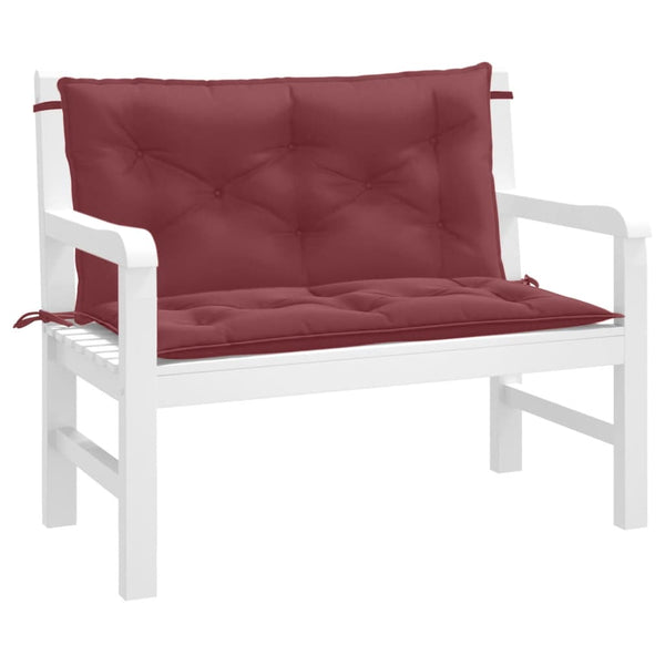 Gartenbankauflagen 2er Set Weinrot 100x50 cm