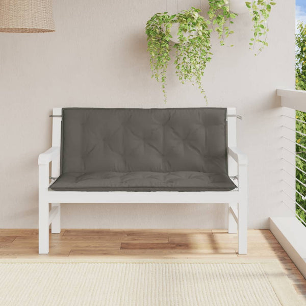 vidaXL Coussins de banc de jardin 2 pcs Mélange gris foncé 120x50x7 cm Tissu