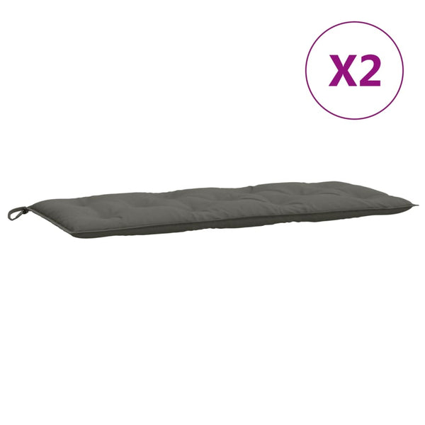 vidaXL Coussins de banc de jardin 2 pcs Mélange gris foncé 120x50x7 cm Tissu