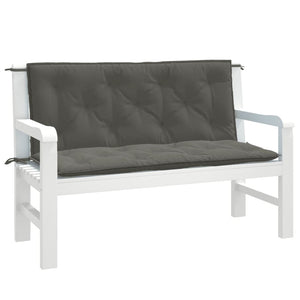 vidaXL Coussins de banc de jardin 2 pcs Mélange gris foncé 120x50x7 cm Tissu