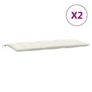vidaXL Coussins de banc de jardin 2 pcs Mélange crème 120x50x7 cm Tissu
