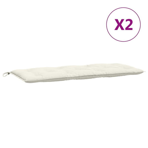 vidaXL Coussins de banc de jardin 2 pcs Mélange crème 120x50x7 cm Tissu