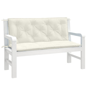 vidaXL Coussins de banc de jardin 2 pcs Mélange crème 120x50x7 cm Tissu