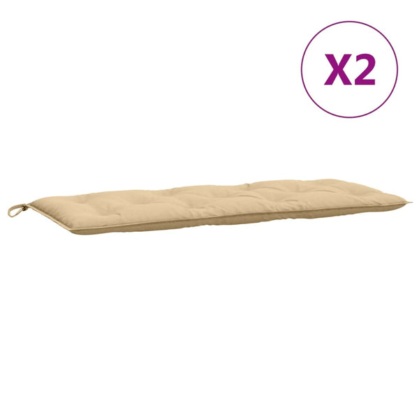 Gartenbank Auflagen Beige 120x50 cm 2er Set