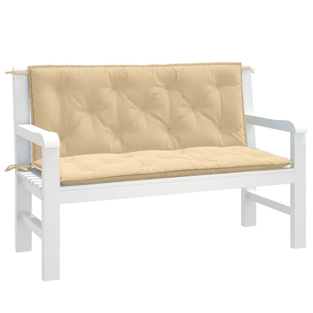 Gartenbank Auflagen Beige 120x50 cm 2er Set