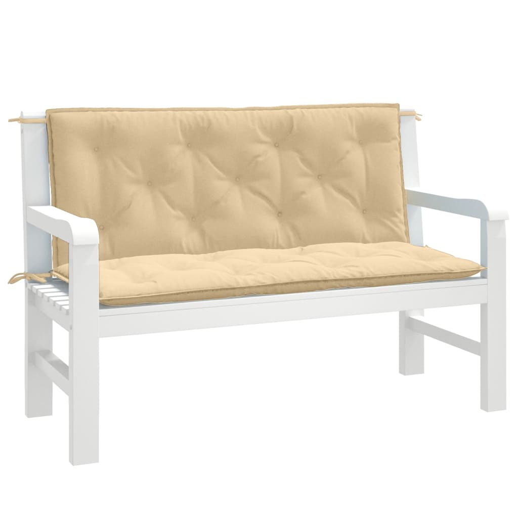 Gartenbank Auflagen Beige 120x50 cm 2er Set