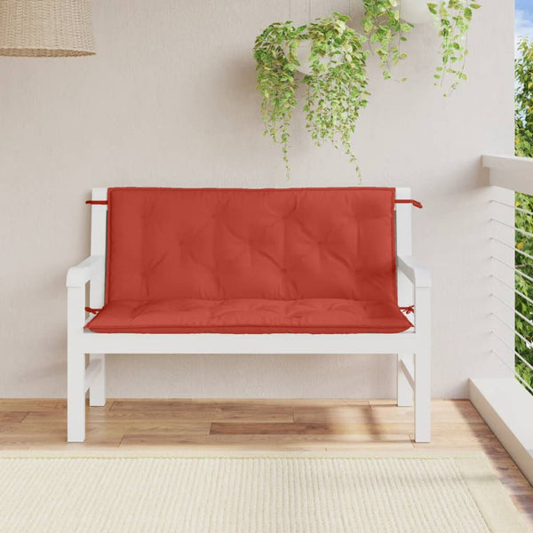Gartenbank Auflagen Rot Melange 120x50 cm, 2er Set