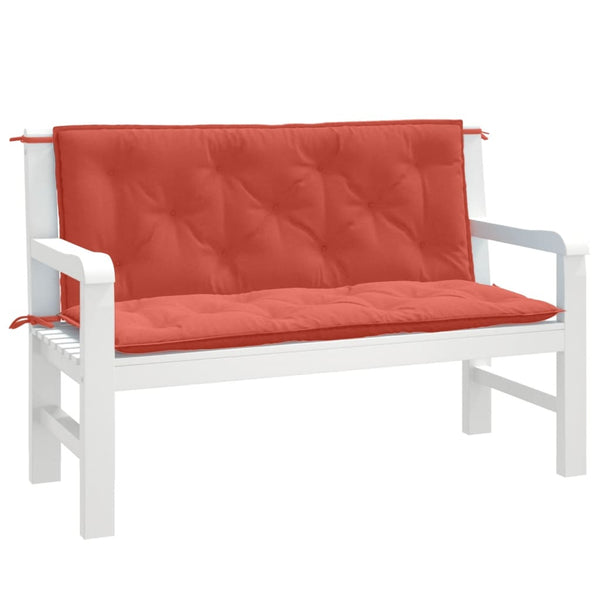 Gartenbank Auflagen Rot Melange 120x50 cm, 2er Set