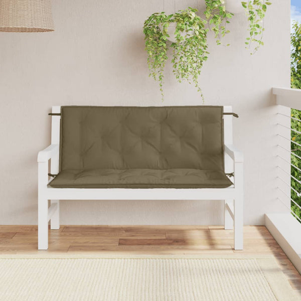 Gartenbank Auflagen 2er Set Taupe 120x50 cm