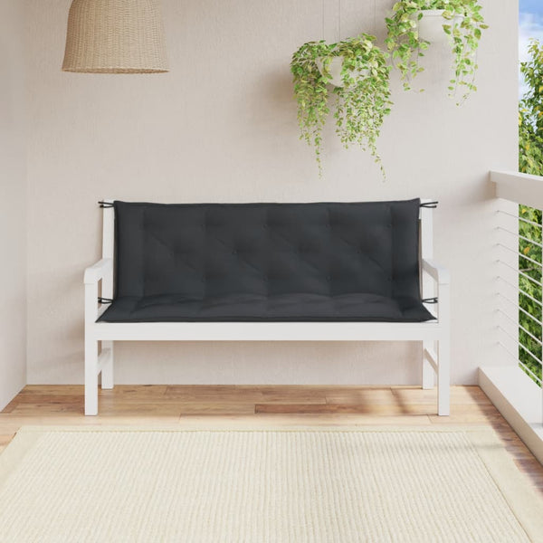 Gartenbank Auflagen Anthrazit Melange 150x50x7cm, 2er Set