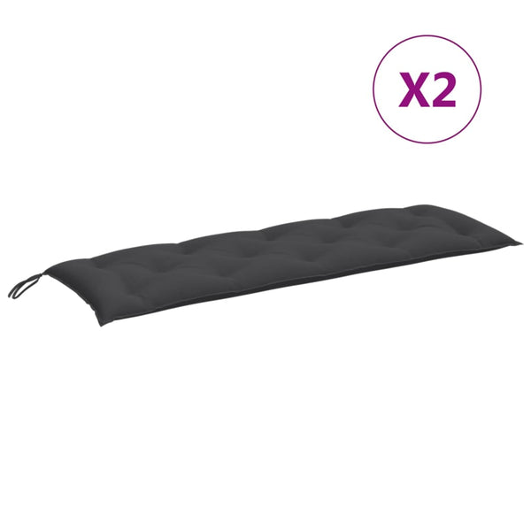 Gartenbank Auflagen Anthrazit Melange 150x50x7cm, 2er Set