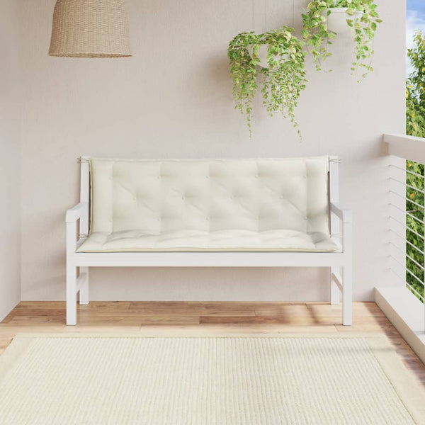 Gartenbank Auflagen Creme 150x50 cm 2er Set
