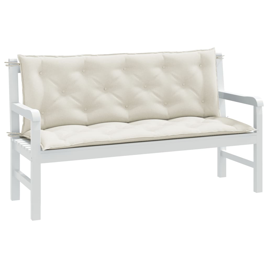 Gartenbank Auflagen Creme 150x50 cm 2er Set