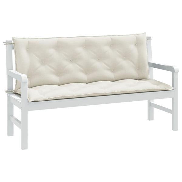 Gartenbank Auflagen Creme 150x50 cm 2er Set