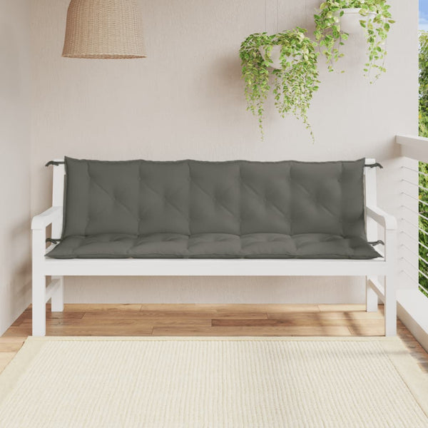 Gartenbank Auflagen 2er Set Dunkelgrau 180 cm