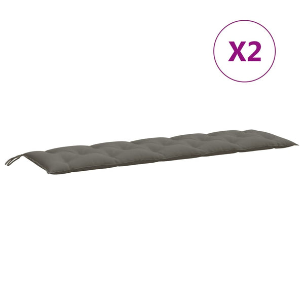 Gartenbank Auflagen 2er Set Dunkelgrau 180 cm