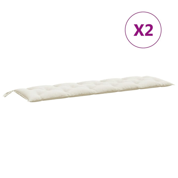 Gartenbank Auflagen Creme 180x50cm 2er Set