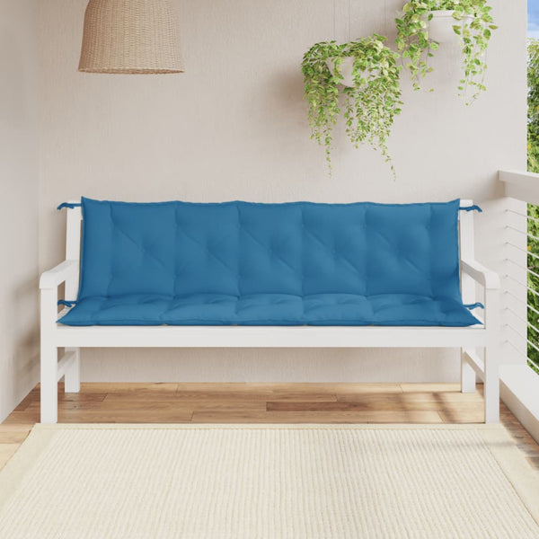 Gartenbank Auflagen Blau Melange 180x50 cm, 2er Set